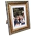 Beyond Your Thoughts 8x10 Picture Photo Frame Antique with Matted for 5X7 Gold Color, Vertical or Horizontal, Table Top and Wall Mounting Display