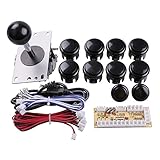Easyget Zero Delay Pc Arcade Game Joystick Cabinet DIY Parts Kit for Mame Jamma & Fighting Games Support All Windows Systems - Color Black Kit