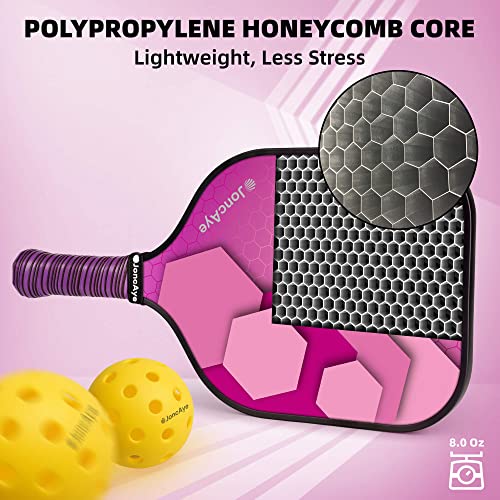 JoncAye PickleballSet, 4 PickleballPaddles with 6 Balls, Rackets Bag