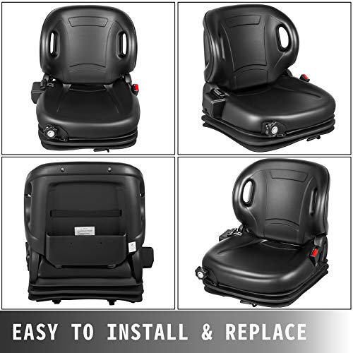 VEVOR Tractor Seat, Suspension Seat with 70° Adjustable Backrest