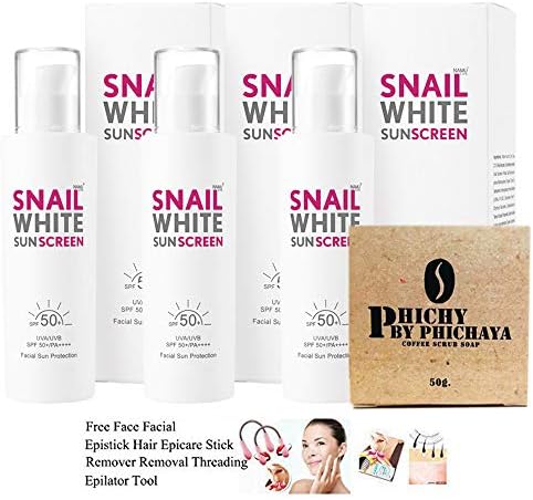 SET 3 SNAIL WHITE NAMU LIFE SNAILWHITE SUNSCREEN + COFFEE SCRUB SOAP CC Cream SPF 50/PA+++ 50 ML.[Get Free Tomato Facial Mask]