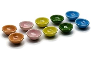 1shopforyou 1 Set of 10 Mixed colorful ceramic plates, and bowls handmade for home decoration can be a wonderful addition to your kitchen or dining area.