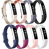 Tobfit Compatible for Fitbit Alta Bands and Fitbit Alta HR Bands (8 Pack), Sport Soft Silicone Classic Replacement Straps Compatible for Fitbit Alta Accessory Wristbands (Small, Color-03)