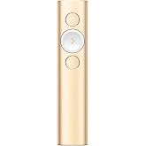 Logitech Spotlight Presentation Remote Universal Wireless - Gold | Universal connection, laser pointer, advanced digital highlighting, Bluetooth, 30 m range, quick charging