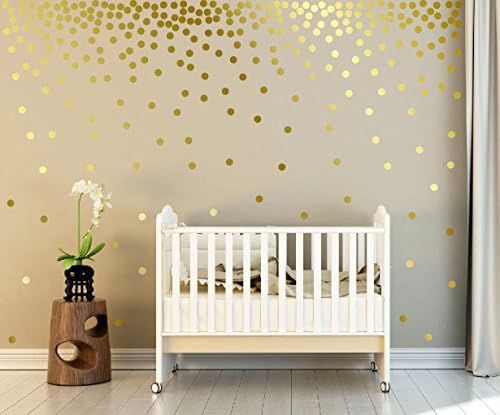 ViaVinyl genuine brand name 1" metallic gold wall dot vinyl stickers for nursery, school classrooms, home decor and more!