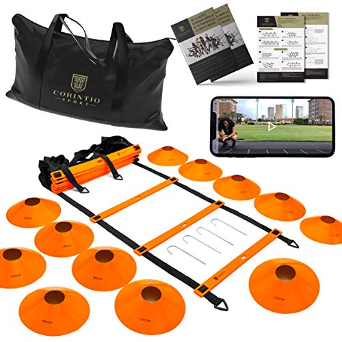 Corintio Sport Agility Ladder Speed Training Equipment Set 20ft