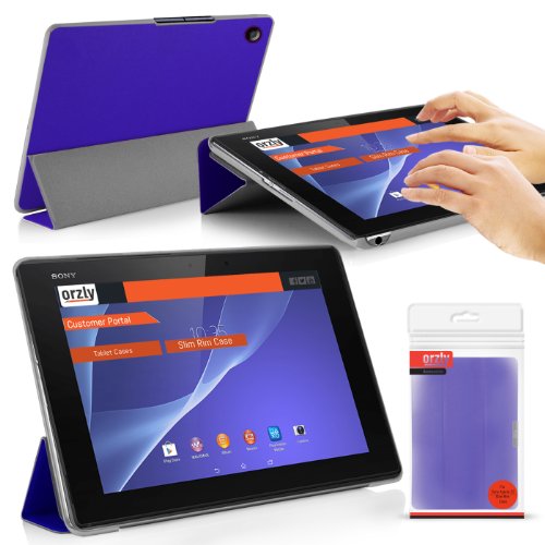 OrzlyÂ® - SONY XPERIA Z2 TABLET SlimRim Smart Stand Case - BLUE Ultra Slim Lightweight Frameless Rim Style Tablet Case / Cover / Skin & with integrated PropUp Stand + Magnetic Sleep Sensors ( for auto Sleep / Wake / Standby functionality ) - Designed exclusively for SONY XPERIA Z2 - Tablet Version / Model from 2014 - Fits All Tablet Versions (Including Models SGP541 / SGP521 / SGP551 / 16GB / 32GB / 64GB / 2G / 3G / 4G / LTE Version / WiFi Model / etc.)
