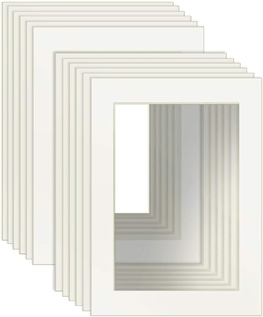 5x7" White Picture Mats with Core Bevel Cut Frame Mattes for 4x6" Pictures Pack of 12 Amazon