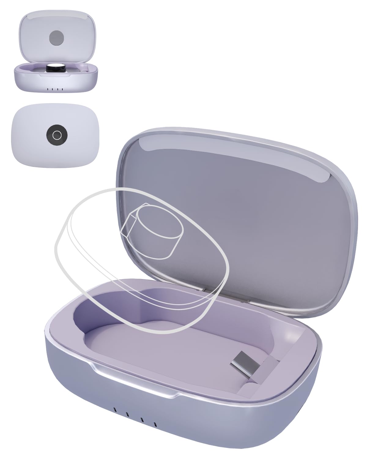 Photo 1 of Doohoeek Charging Case Compatible with Ringconn Gen 2 Air, Wireless Power Station Fits Official Chargers & Fit All-Sized Rings 1000mAh (NOT a Charger) (Purple)