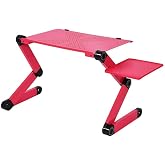 Portable Laptop Stand, 360 Degree Adjustable Foldable Tablet Holder, Bed Desk Notebook Computer Rack with Tray