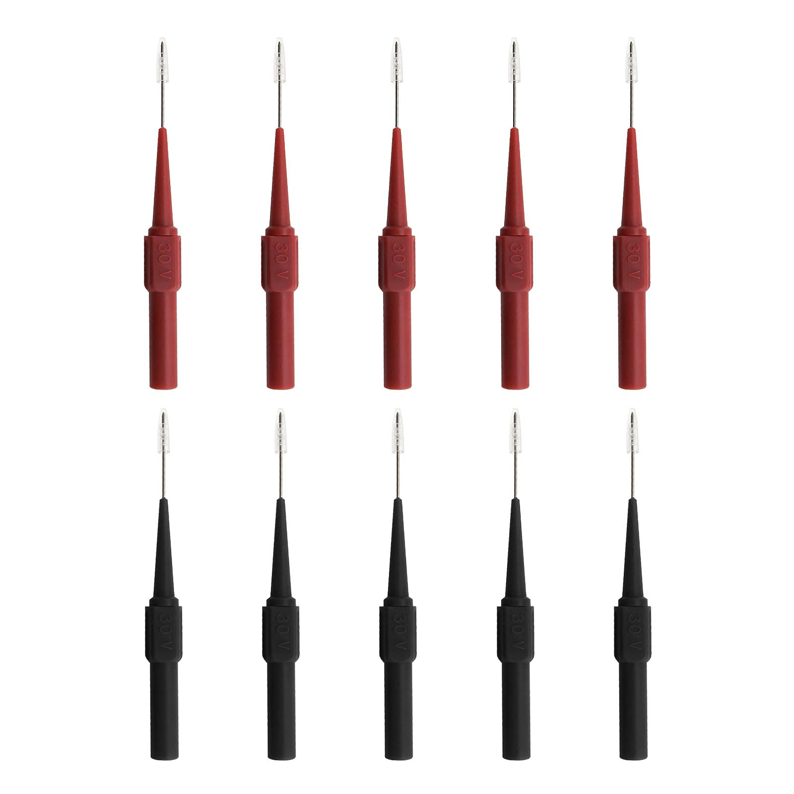 YINETTECH 10pcs Multimeter Test Probes Testing Lead Extention Sharp Needle Tips Micro 0.7mm Pin 4mm Female Banana Socket for Automotive Electric Testing Black and Red
