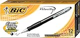 BIC Velocity Retractable Ballpoint Pen, Medium Point (1.0mm), Black, 12-Count