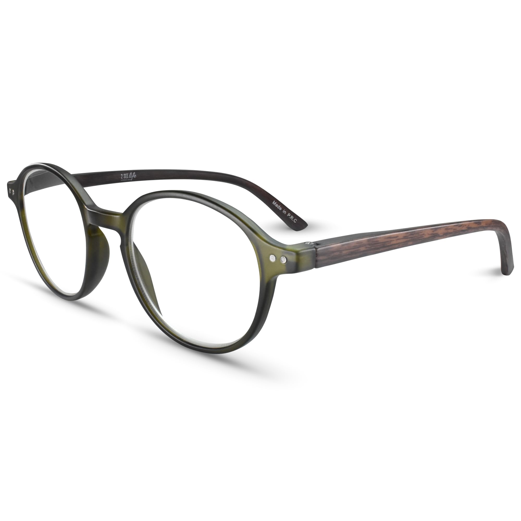 Photo 1 of Dark Green Small Retro Round Reading Glasses for Women & Men with Sturdy Made - Trendy Narrow Face Readers for Women & Men - Spring Hinges to Fit all Face Shapes High End Reader Glasses - Cheaters 1.5