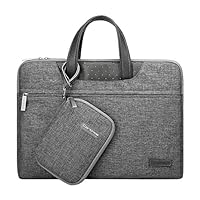 Cartinoe Laptop Sleeve Bag Compatible with 13-13.3 Inch MacBook Air Pro 13 inch Notebook Computer, Polyester Protective Pu Leather Handle Briefcase Carrying Handbag Case Cover, Gray