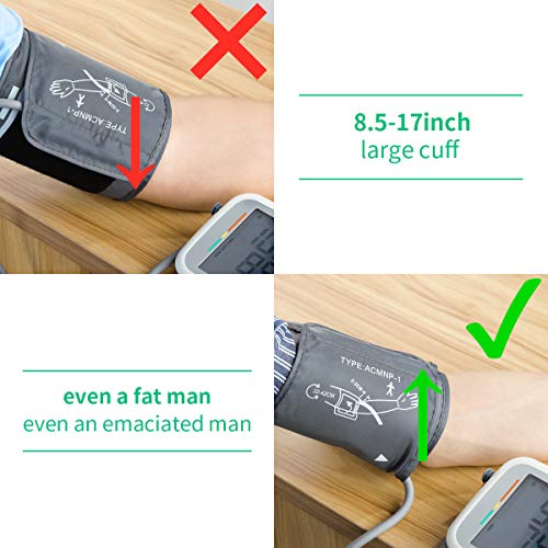 Prymax Blood Pressure Monitor Upper Arm Large Cuff Fits Arms 8.5-17 Inches Portable Automatic Digital Monitor, FDA Approved, at Home, Irregular Heart Beat Detection, Large Screen, 2 User*90 Reading