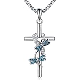 ONEFINITY Cross Necklace Sterling Silver Cross Pendant Necklace Religious Gifts for Women Men