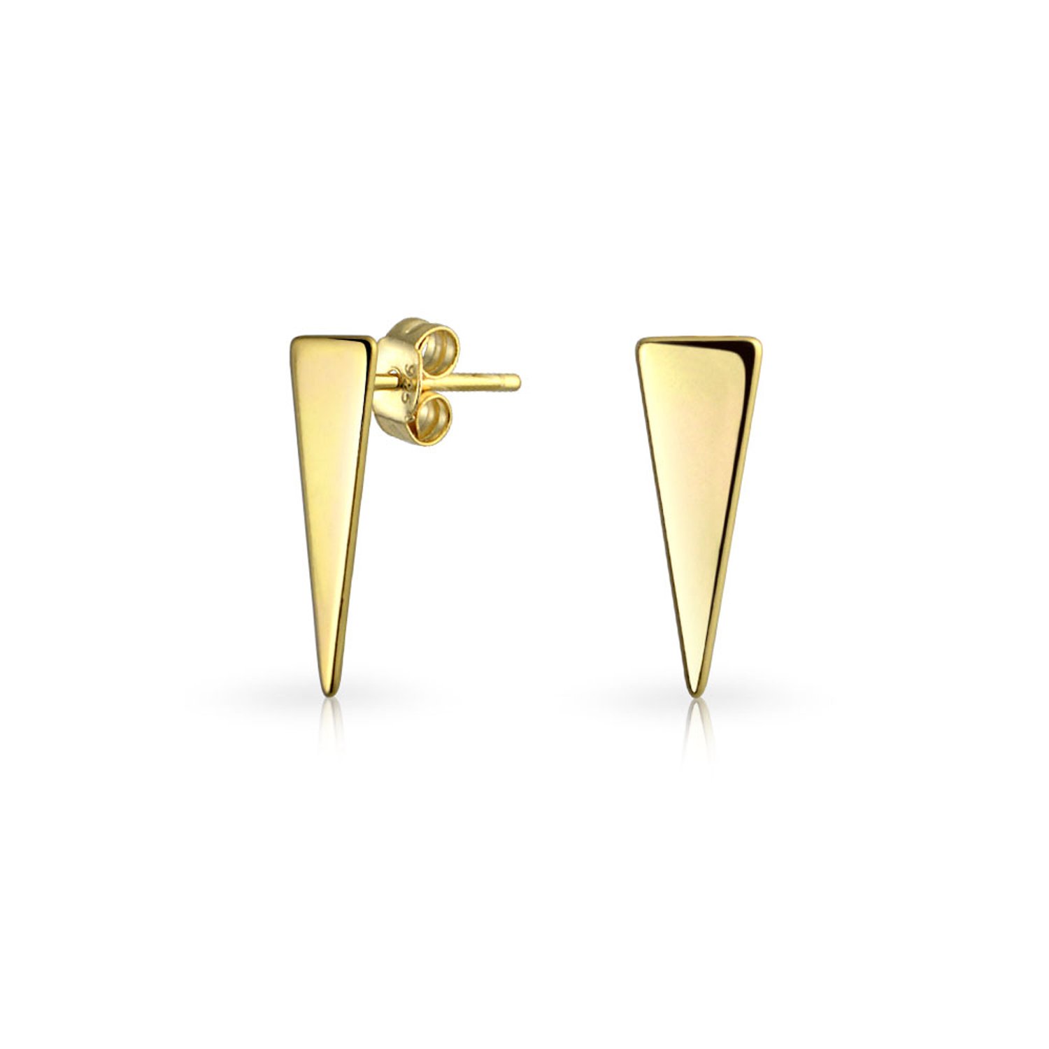 Personalized Minimalist Initial Alphabet A-Z Geometric Triangle Arrow Tiny Stud Earrings For Women For Teen Gold Plated .925 Sterling Silver โ image 1