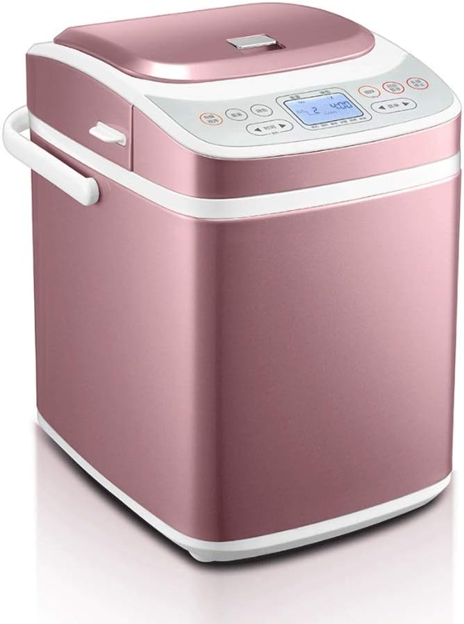 ZYK Multifunctional Breakfast For Automatic Bread Spreader For Household Use,Fruit Yeast Spread Double Tube Heat Bread Maker, Keep Warm Settings, Homemade Roaster Bread Machine (Color : Pink)