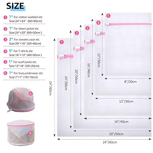 8Pcs Mesh Laundry Bag Travel Travel Storage Organize Bag, Clothing Washing Bags for Blouse, Hosiery, Stocking, Bra, Underwear, Lingerie - Thumbnail 2
