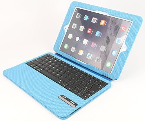 Ultra Slim iPad Air 2 Folio ABS Wireless Bluetooth Keyboard Case Station (blue)