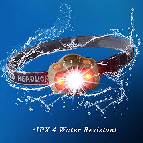 besti 200 Lumens CREE LED Headlamp,White & Red LEDs and 5 Lighting Modes, Adjustable Strap, IPX4 Water Resistant. Great For Running, Camping, Hiking & More.(Batteries Included) - Thumbnail 3