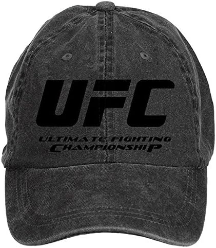 Feimengshirt Adjustable UFC Logo Washed 100% Cotton Baseball Caps Black