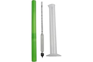 100ml Alcohol Hydrometer, 0-100% Alcohol Meter for Distilled Spirits Testing, Glass and Plastic Construction, Includes 100mL 