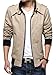 KIWEN Men's Cotton Slim Fit Outwear Coat Jacket(Khaki,S Size)