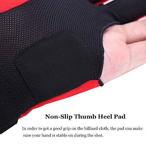 Roaming Quick-Dry Breathable Billiard Shooters Carom Pool Snooker Cue Sport Glove Fits on Left Hand (Black, L/XL)
