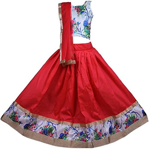 NAJARA FASHION Silk Girl's Printed Lehenga Choli Set
