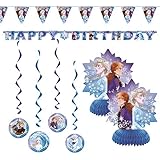 Frozen 2 Childrenâ€™s Birthday Party Decorations Includes 7 Piece Decoration Kit and 1 Large Jointed â€œHappy Birthdayâ€ Banner