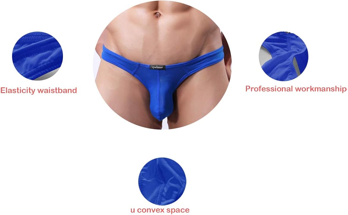 Men's Nylon Thongs Underwear Sexy Low Rise Bulge Pouch Briefs Pack of 3 at  Men’s Clothing store
