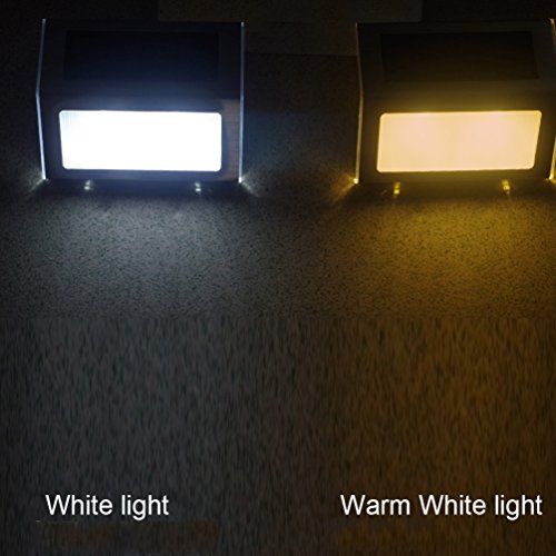 [White Light] Solar Lights for steps decks pathway yard stairs fences, LED lamp, outdoor waterproof, 6 Pack - Thumbnail 2