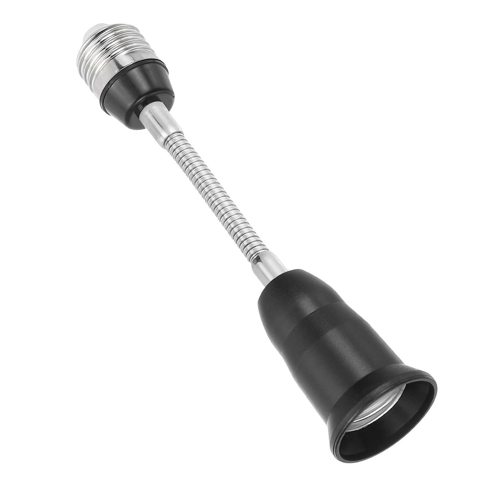 PATIKIL 7.9 Inch E26/E27 Light Socket Extender, 1 Pcs Flexible Bulb Socket Extension Adjustable Bulb Extender Adapter for Medium Screw Base Home Lamps, Black