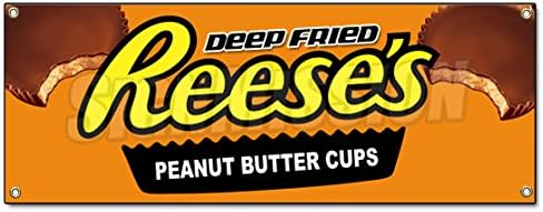 Amazon Com Deep Fried Reese S Peanut Butter Cups Banner Sign Fry