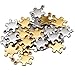 JETEHO 20pcs 2 Colors 16x18mm Metal Puzzle Piece Charms Pendant for Jewelry Making - Autism Asperger Syndrome Awareness Puzzle Piece Charm(Gold and Silver)