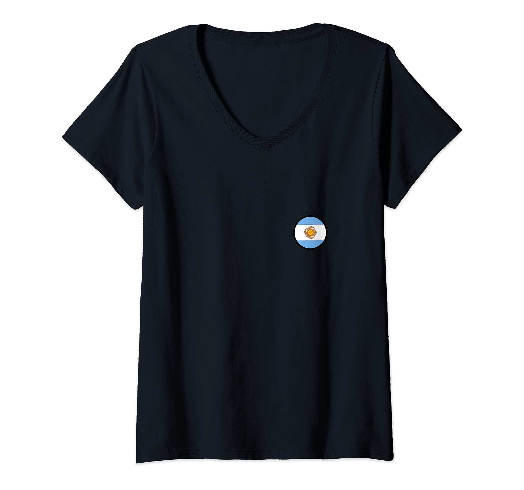 Womens Flag Argentina V-Neck T-Shirt