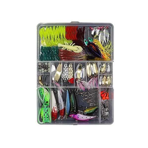 Threemart-Fishing-Lure-Set-Including-Spoon-LuresSoft-Plastic-LuresPopperCrankRattlinSpinnerbaits-and-More