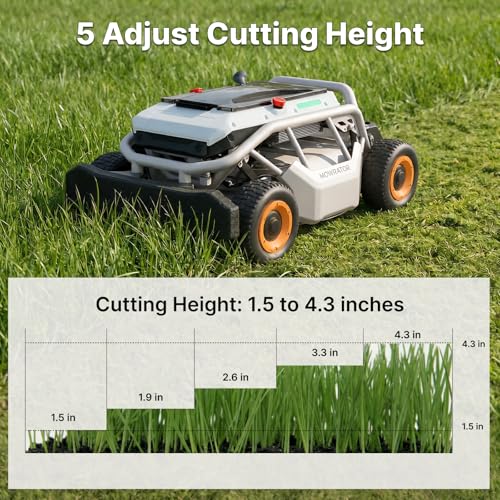 Mowrator S1 4WD 12Ah Remote Control Lawn Mower, All-Season Yard Care, 75% (37°) Slope Climbing, with Leaf Shredding Vacuum, 21" Width, 1.5–4.3" Cutting Height, Up to 0.75 Acres