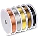 Shappy 5 Rolls 26 Gauge Copper Wire Tarnish Resistant Jewelry Beading Wire for Jewelry Making, 5 Assorted Colors, Totally 55 Yards