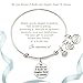Charmire Expandable Inspirational Bangle Bracelets (White Gold-The Love Between Daughter and Mother Knows no Distance)