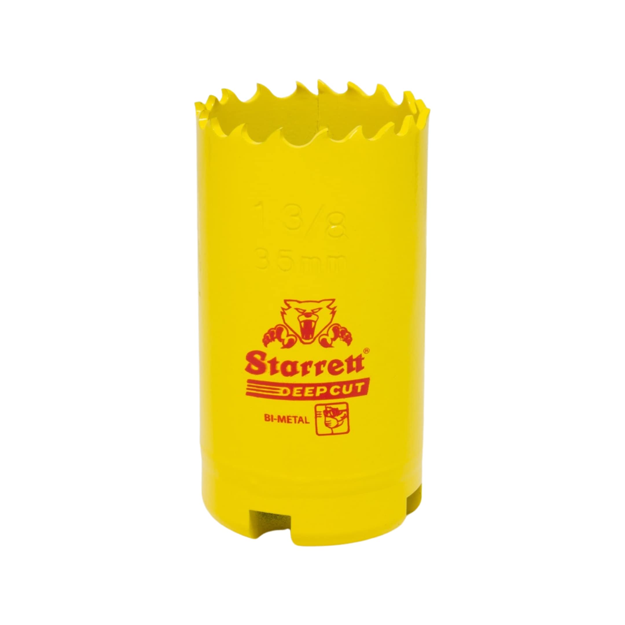 Starrett Deep Cut Hole Saw - DCH0138 Heavy Duty Bi-Metal with Extra Cobalt HSS Teeth - For Metals Wood Cast Iron Fibreglass Plastic Materials - 35mm