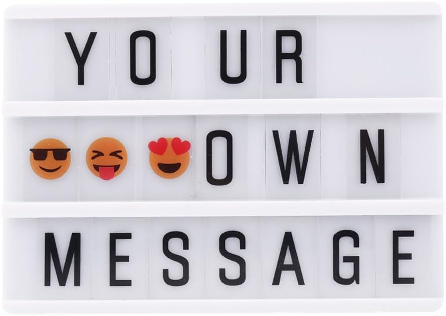 Adoriey A6 Size Magnetic Cinema Light Box Mini LED Cinematic Lightbox with 90 Free Combination Letters Emoji and Numbers DIY for Home Party Wedding Decor