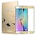 Samsung Galaxy S6 Edge+ Plus Tempered Glass Screen Film Protector: Valuebuybuy 9H 0.2mm Thinest Full Cover Curved Edge to Edge Protection Armor Guard Shatterproof - S6 Edge Plus Gold