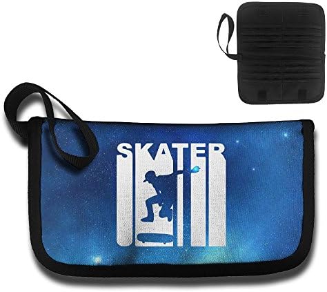 Retro Skater Skateboarding Ticket Passport Credit Card ID Document Organizer Holder Bag Purse Travel Pouch