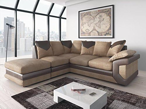 FURNITURE HUT UK DINO CORNER SOFA BROWN/MOCHA (Left)
