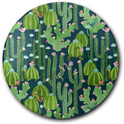 HMGBFD Cactus With Turtle Snake Luxury Printing Ceramic Coaster Desktop Protection Against Furniture Damage