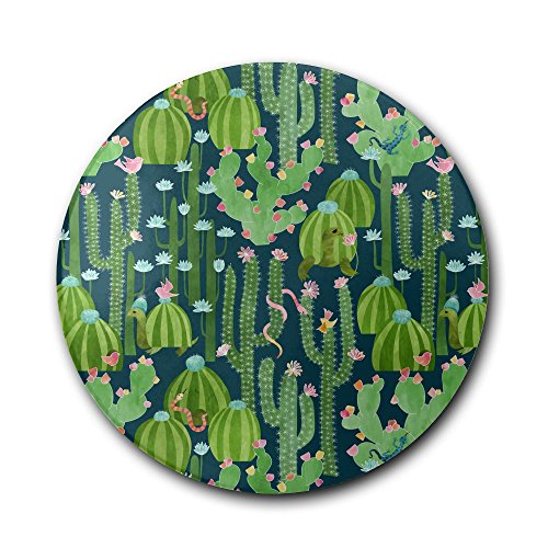 HMGBFD Cactus With Turtle Snake Luxury Printing Ceramic Coaster Desktop Protection Against Furniture Damage