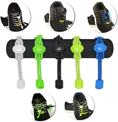 Elastic No-Tie shoelaces with neutral lock in Black, White, Neon Green, Neon Yellow, Royal Blue - Multipack (1 Pair, Neon Yellow)