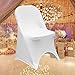 SPRINGROSE Ecoluxe White Scuba Spandex Stretch Folding Wedding Chair Covers (Set of 10). These are Made for Standard Metal and Plastic Folding Chairs.